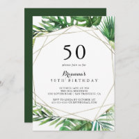 Geometric Destination Tropical 50th Birthday Party