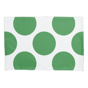Geometric Diagonal Green Polka Dots on any Colour Pillowcase