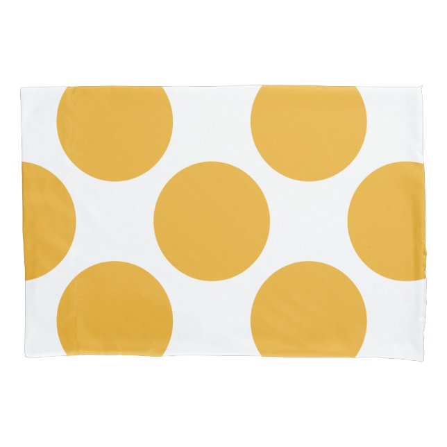 Geometric Diagonal Yellow Polka Dots on any Colour Pillowcase (Front)