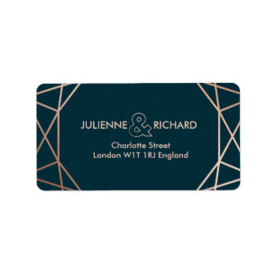 Geometric Diamond Elegant Wedding  Address Labels