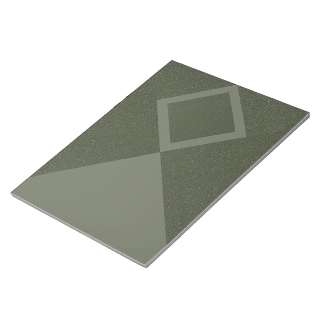 Geometric Diamond Peak Moss Green Notepad (Angled)