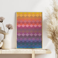 Geometric Diamond Shapes in Muted Rainbow Colors