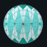 Geometric Diamonds & Starbursts Dart Board<br><div class="desc">This Geometric Diamonds & Starbursts Dart Board has all of the kitschy charm of something that is kitschy and charming. The vintage inspired design features a mod, peacock blue background with light blue, elongated hexagons, layered with turquoise diamonds, and peacock blue starbursts. It’s a kaleidoscope of retro goodness! This 1950’s...</div>