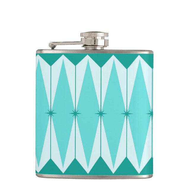 Geometric Diamonds & Starbursts Flask (Front)