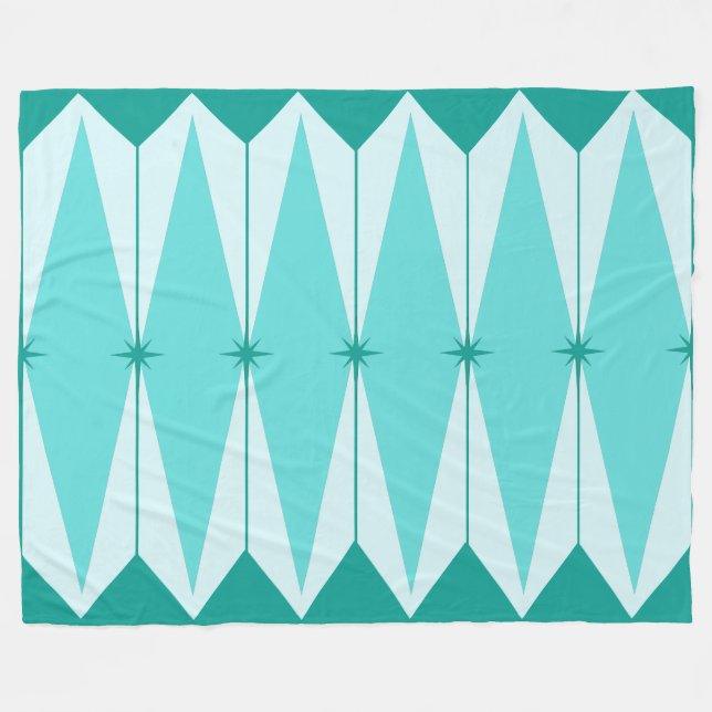 Geometric Diamonds & Starbursts Fleece Blanket (Front (Horizontal))