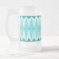 Geometric Diamonds & Starbursts Frosted Glass Mug