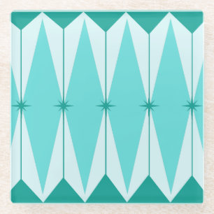 Geometric Diamonds & Starbursts Glass Coaster