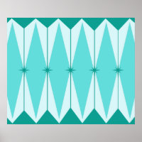Geometric Diamonds & Starbursts Poster