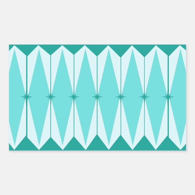 Geometric Diamonds & Starbursts Rectangle Stickers (Front)