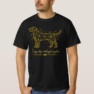 Geometric Dog Art – Every Step With You Is Golden T-Shirt