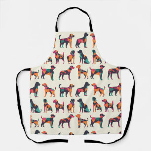 Geometric dog silhouettes design apron