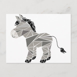 Geometric donkey postcard