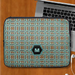 Geometric Dots and Squares Monogram Laptop Sleeve<br><div class="desc">This laptop sleeve is available in a variety of sizes and styles for electronics devices. Select yours from the drop down menu. Created with an nice geometric pattern of dots and squares in subdued colours and black contrasts and ready for your own monogram.</div>