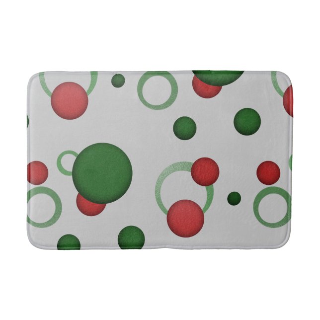 Geometric Dots Circles Retro Pattern on any Colour Bath Mat (Front)