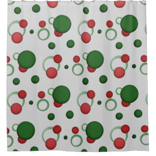Geometric Dots Circles Retro Pattern on any Colour Shower Curtain
