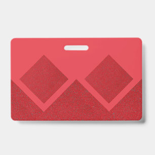 Geometric Double Diamond Badge – Custom Red ID Tag