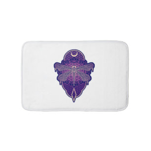 Geometric Dragonfly Mandala Life Flower Symbol Bath Mat