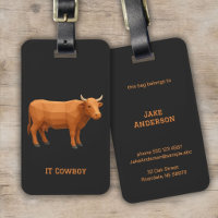Geometric Drawing reddish brown Cow 