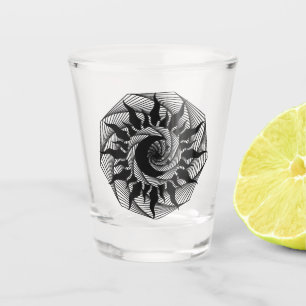 geometric drawing  shot glass