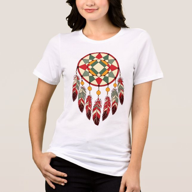 Geometric Dreamcatcher Design Tri-Blend Shirt (Front)