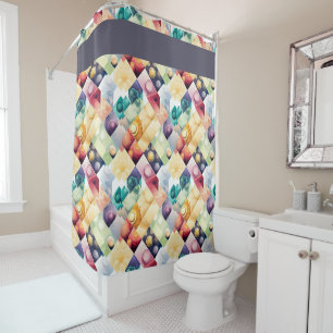Geometric Drops Shower Curtain