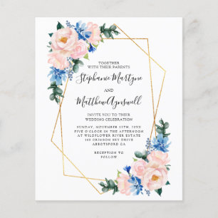 Geometric Dusty Blue Blush Pink Budget Wedding