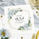 Geometric Dusty Blue Floral  Bridal Shower Napkin<br><div class="desc">Geometric Dusty Blue Floral Bridal Shower Napkins</div>