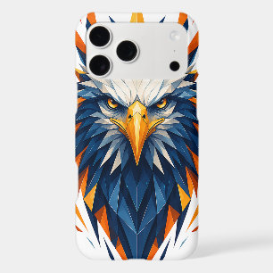 Geometric Eagle Blue & Orange Polygonal Art