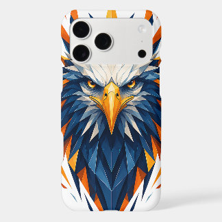 Geometric Eagle Blue & Orange Polygonal Art