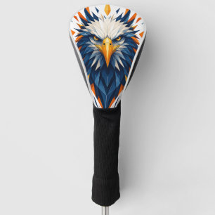 Geometric Eagle Blue & Orange Polygonal Art Golf Head Cover