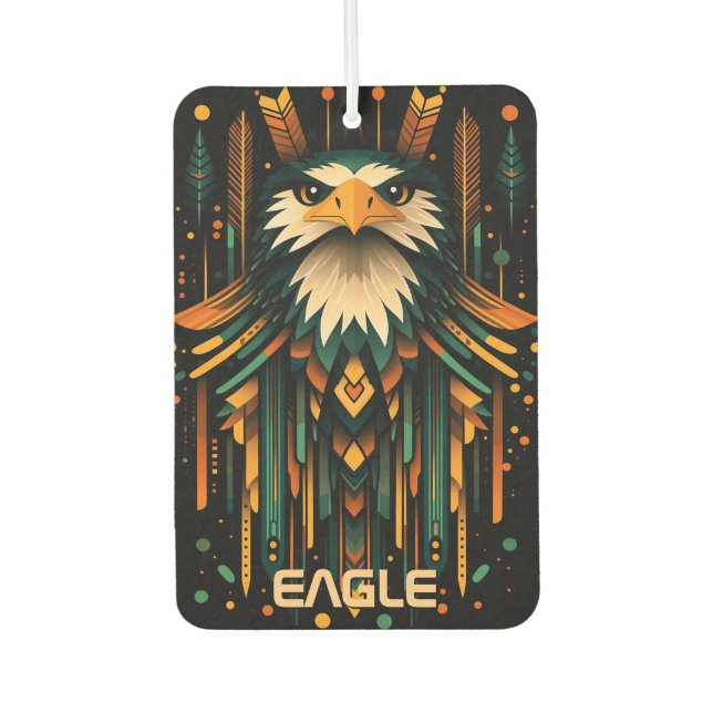 Geometric Eagle Illustration Car Air Freshener (Front)