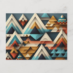 Geometric Earth Tones Texture Aztec Tribal Postcard