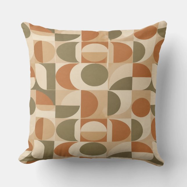 Geometric Earthy Tones Pillow (Front)
