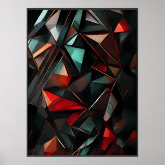 Geometric Echoes: Facets of Colour and Shadow Poster