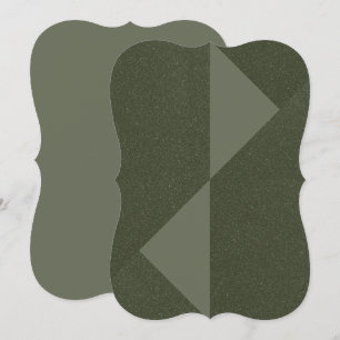 Geometric Edge Flat Note Card – Moss Noir