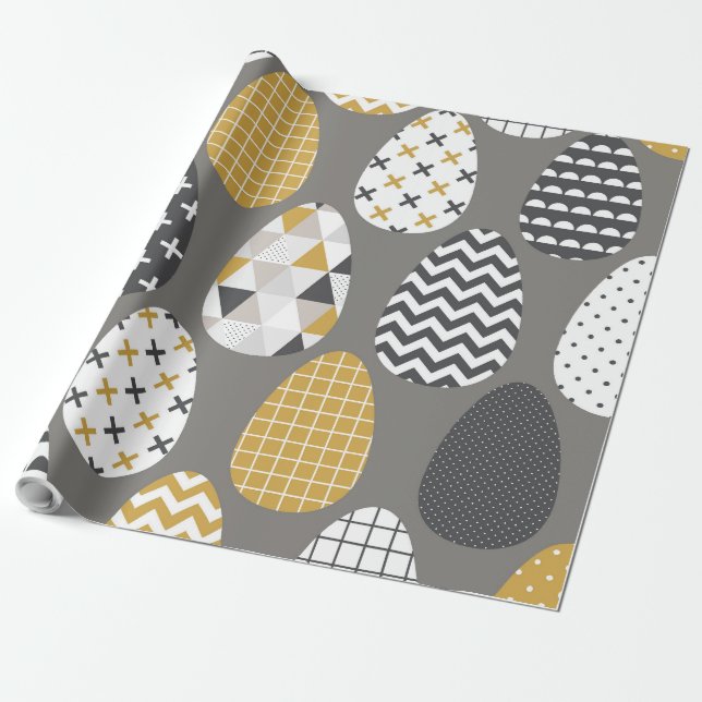 Geometric Eggs Wrapping Paper (Unrolled)