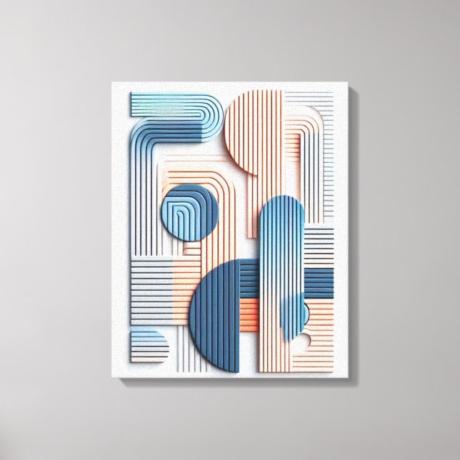 Geometric Elegance: Abstract Layered Paper Art Canvas Print (Front)
