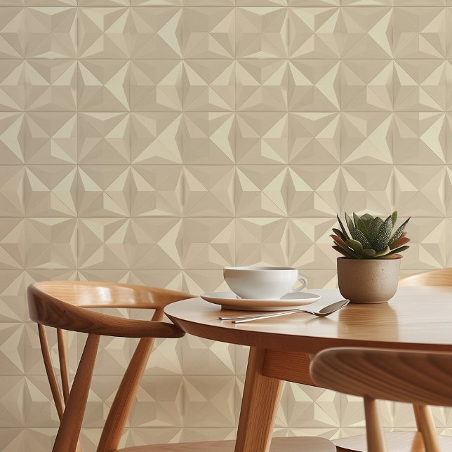 Geometric Elegance: Beige Abstract 3D Wallpaper (Creator Uploaded)