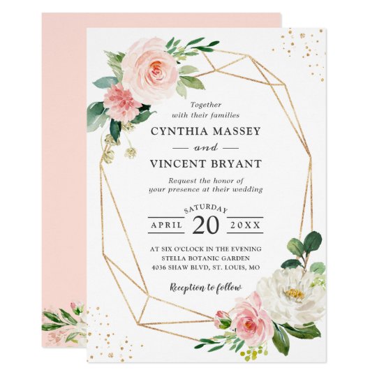 pink wedding invitation