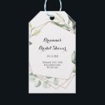 Geometric Elegant Gold Greenery Bridal Shower Gift Tags<br><div class="desc">These geometric elegant gold greenery bridal shower gift tags are perfect for a simple wedding shower. The design features hand-painted botanical green eucalyptus leaves,  adorning a gold geometric frame.</div>