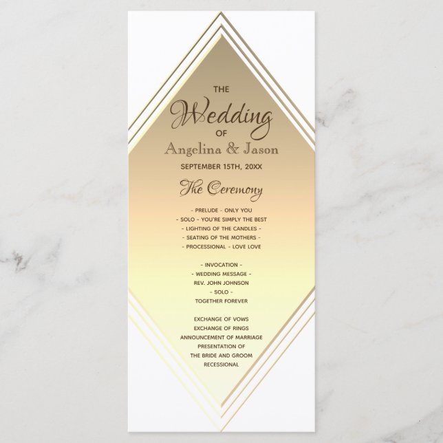 Geometric Elegant Wedding Programme (Front)