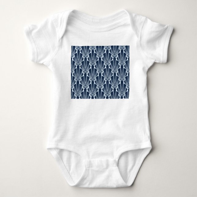 Geometric Elements: Stylised Modern Pattern Baby Bodysuit (Front)