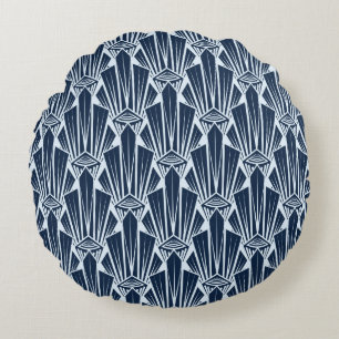 Geometric Elements: Stylised Modern Pattern Round Cushion