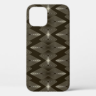 Geometric elements, vintage seamless ornament. iPhone 12 case