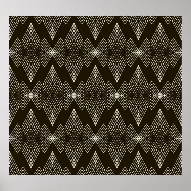 Geometric elements, vintage seamless ornament. poster (Front)