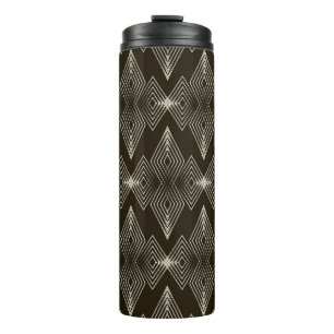Geometric elements, vintage seamless ornament. thermal tumbler
