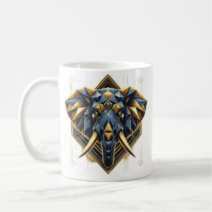 geometric elephant coffee mug