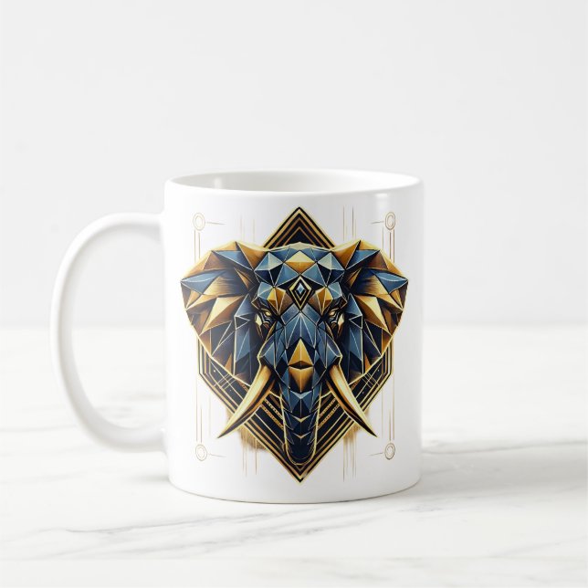 geometric elephant coffee mug (Left)