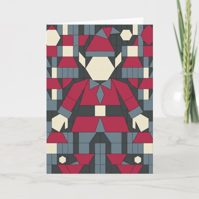Geometric Elf Christmas Card (Front)