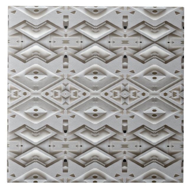 Geometric Embossed Diamond Pattern Tile (Front)